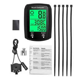 Touch screen bicycle wired code meter Speedometer odometer English code meter Luminous wired code meter odometer