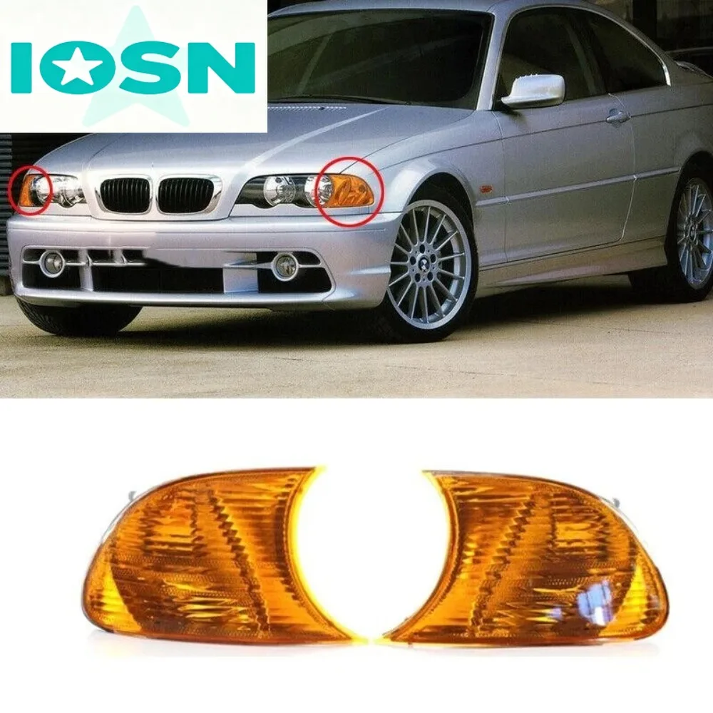 For BMW E46 2-Door 1998-2001 Left Right Turn Signal Blinker Side Corner Light Lamp Front Fog Light 63126904299 63126904300
