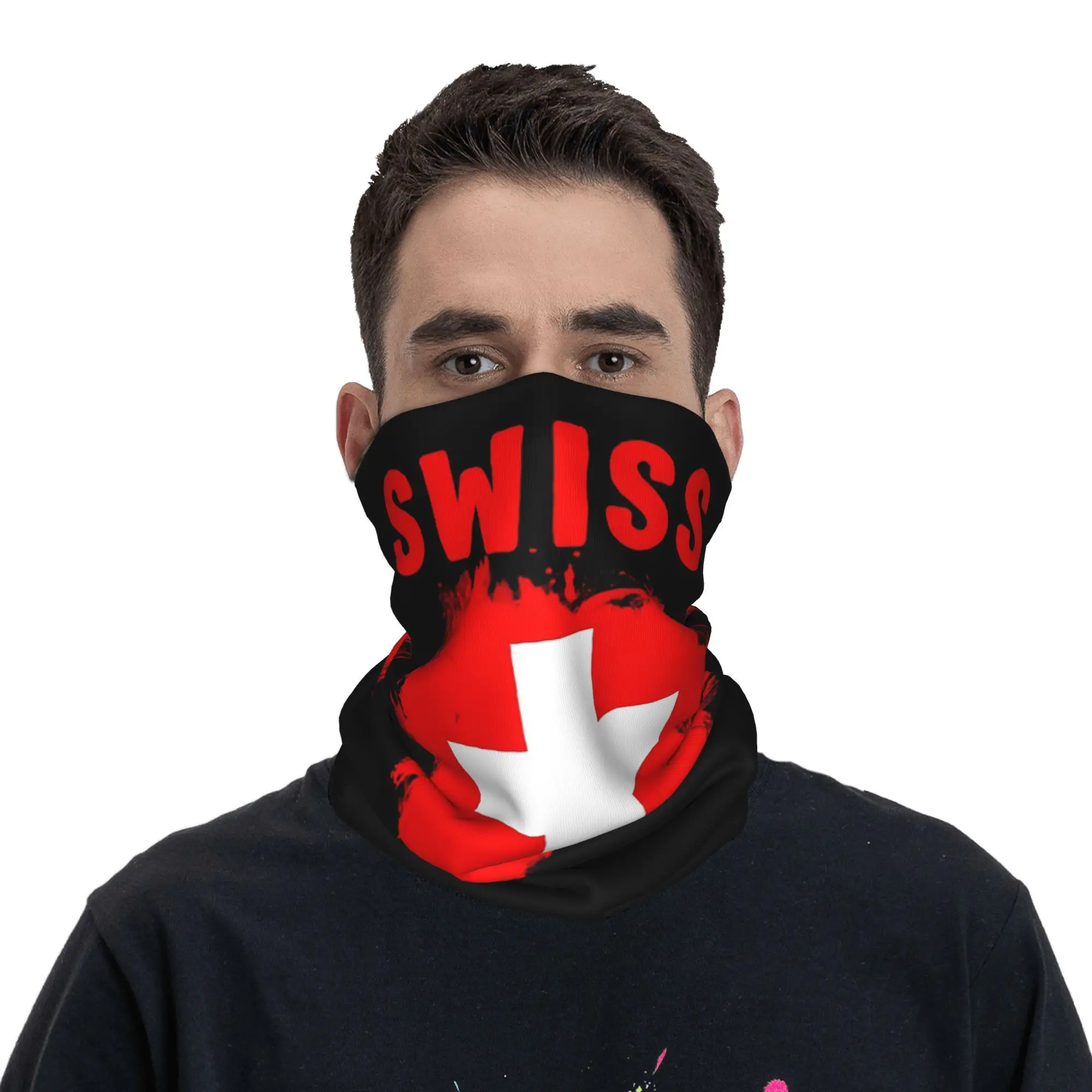 

Бандана с флагом Швейцарии, шарф для лица с принтом, многофункциональный головной убор для спорта на открытом воздухе для мужчин, женщин, взрослых, ветрозащитный