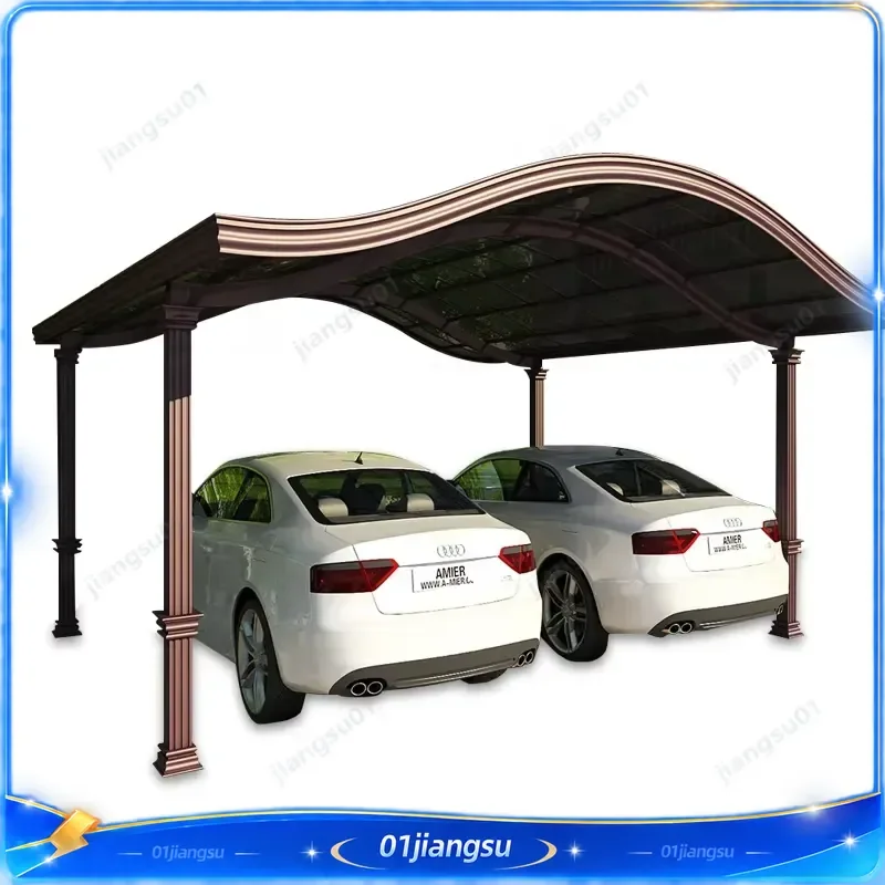 Aluminum Carport Polycarbonate Sheet Car Shed Outdoor Garage Canopy Waterproof UV Resistant Parking Shelter for Vehicle