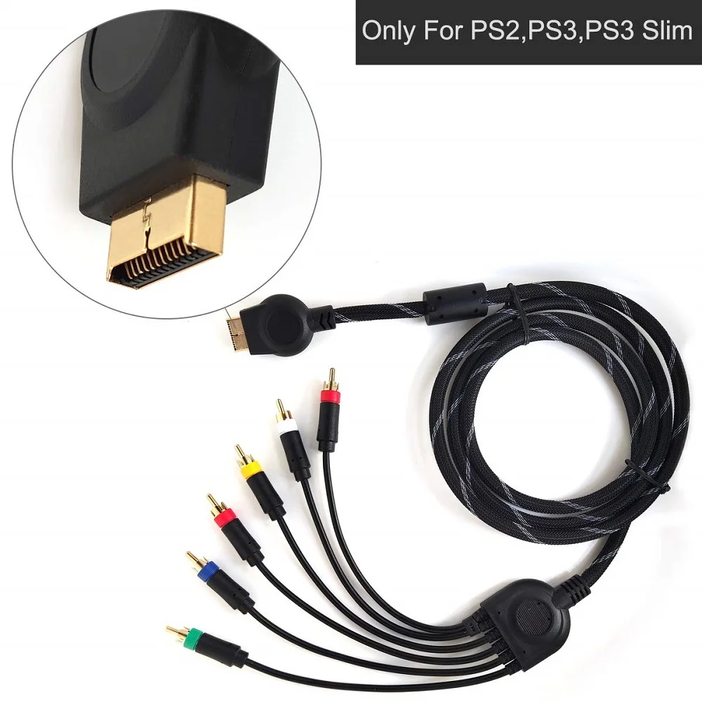 Kabel audio-wideo komponentowy do PS2/ PS3/ PS3 Slim, HD multi-out kompozytowy kabel audio-wideo RCA kabel do Sony Playstation 3/2