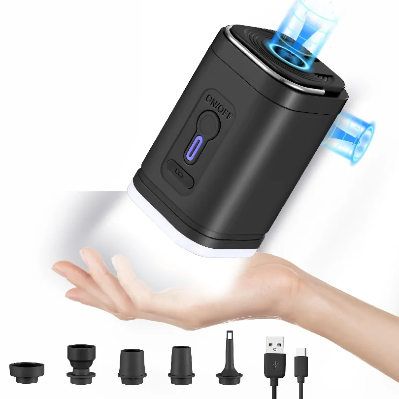 Mini Portable Air Pump with 1200mAh Battery USB Rechargeable to Inflate Deflate for Pool Floats, Air Bed, Vacuum Storage Bags