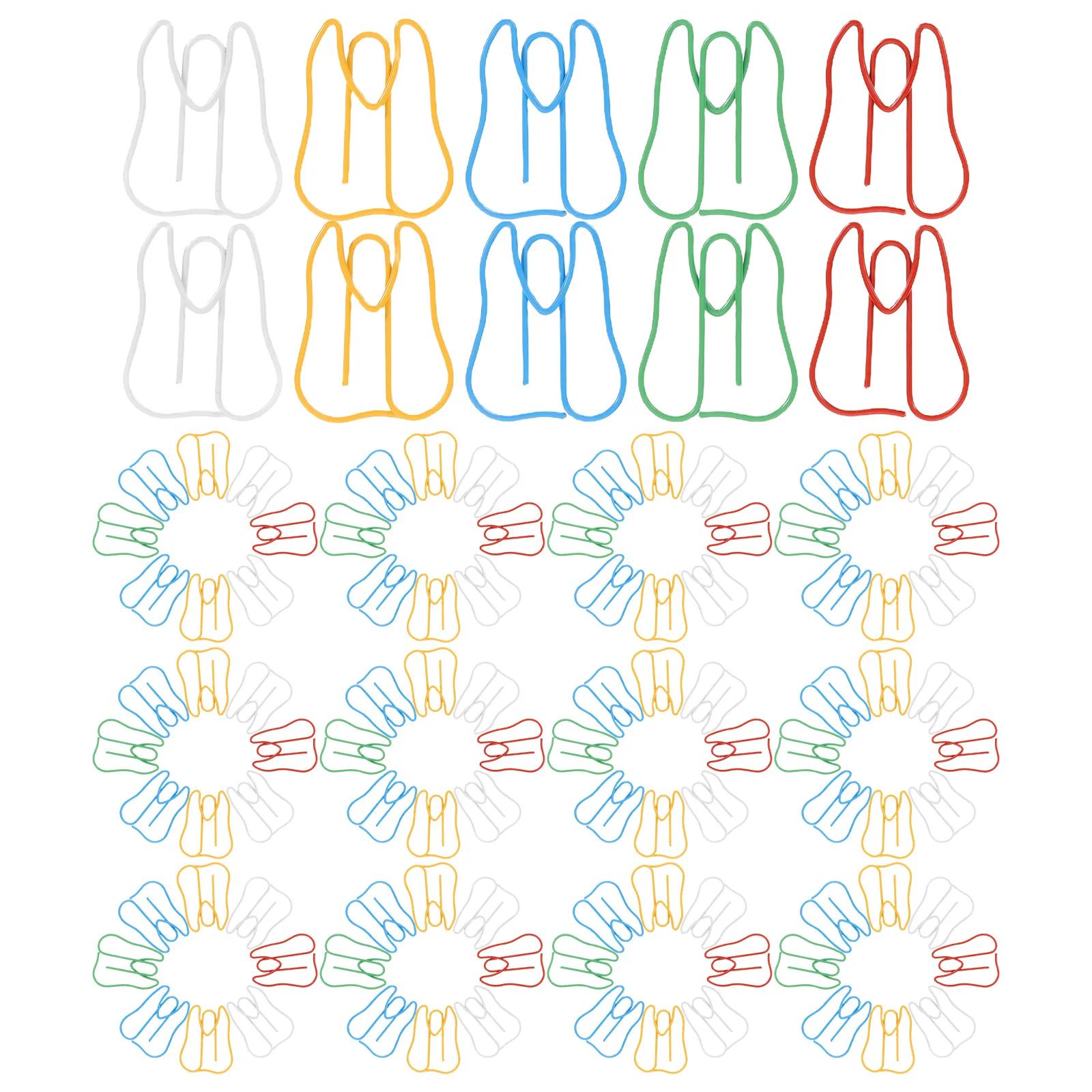 

100 Pcs Colored Paper Clips Paperclips Decorative Office Assorted School Colorful Bookmark Iron Cute