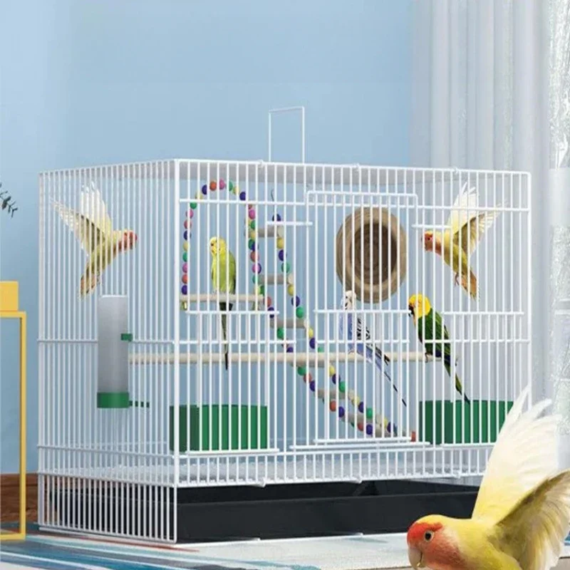 Cute Budgie Feeder Bird Cages Parrot Decoration Portable Outdoor Bird Cages Habitat Canarios Accesorios Bird Supplies