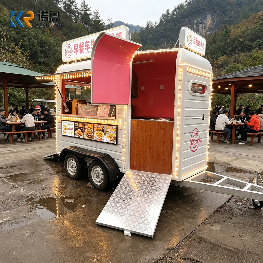 

Street Mobile Hot Dog Hamburger BBQ Food Vending Cart Mobile Concession Fast Food Truck Trailer With Full Kitchen
