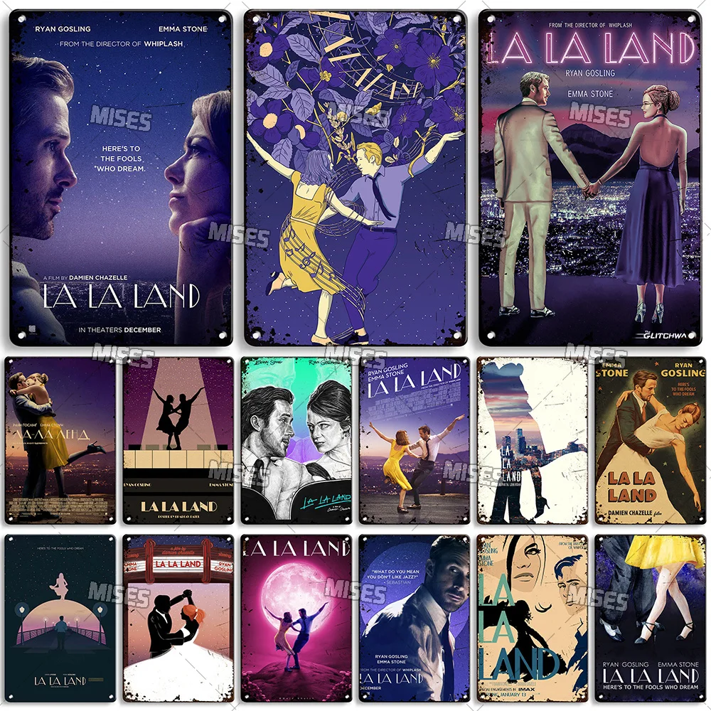 MISES LA LA LAND Classic Movie Metal Poster Cafe Home Kitchen Wall Decor Sign Decorative Plate Metal Plaque Retro Metal Tin Sign