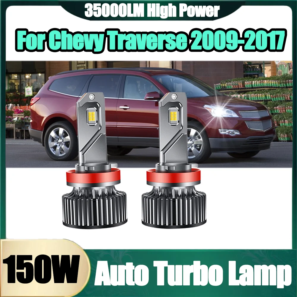 

2PCS Auto Turbo Lamp LED Headlamps 6000K White Super Bright H11 H8 H9 35000LM LED Headlight Bulbs For Chevy Traverse 2009-2017
