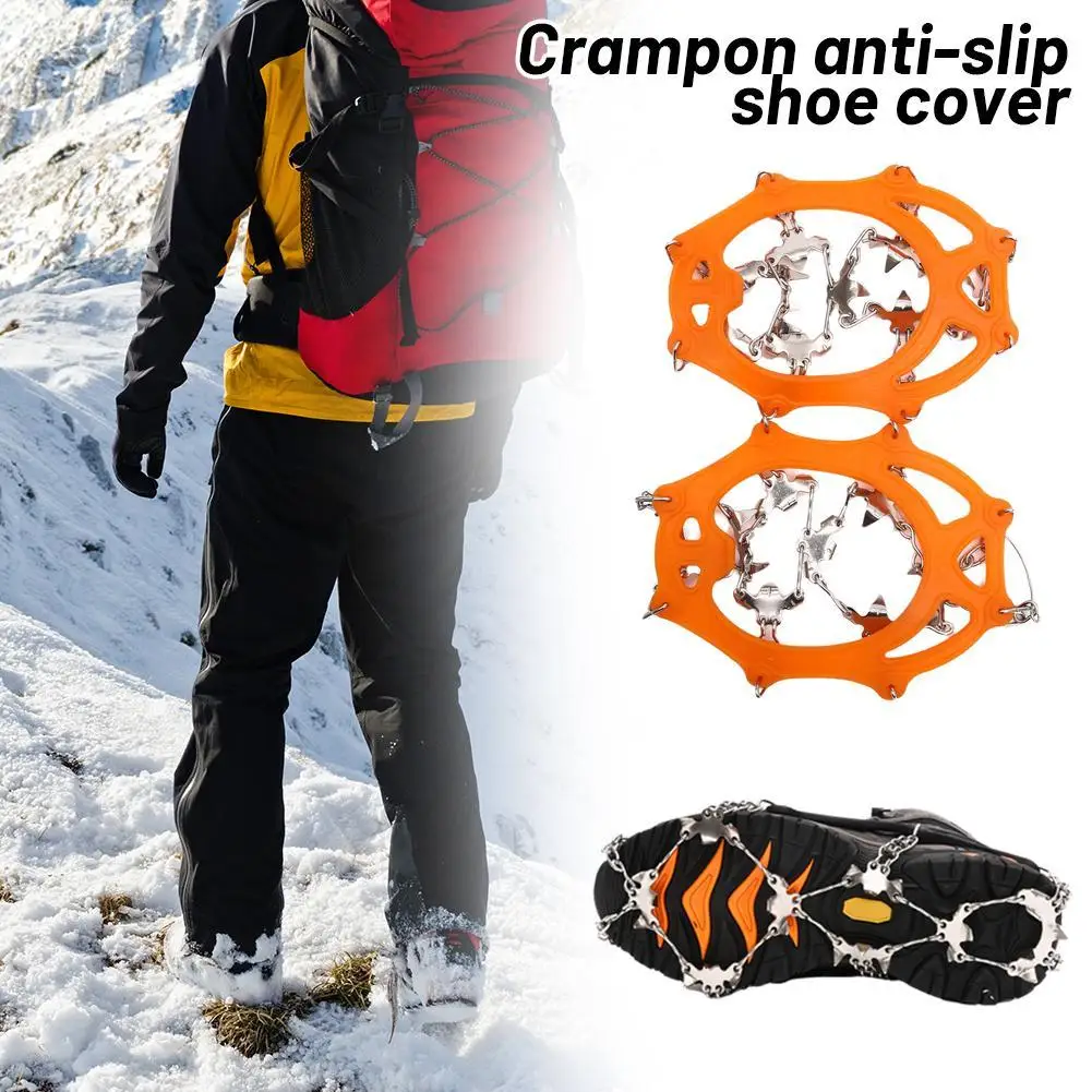 10 ฟัน Crampon ปีนเขาหิมะ Antiskid Crampon รองเท้าน้ําแข็งจับเล่นสกี Claw เดินป่าปีนเขาเกียร์ป้องกันฤดูหนาว