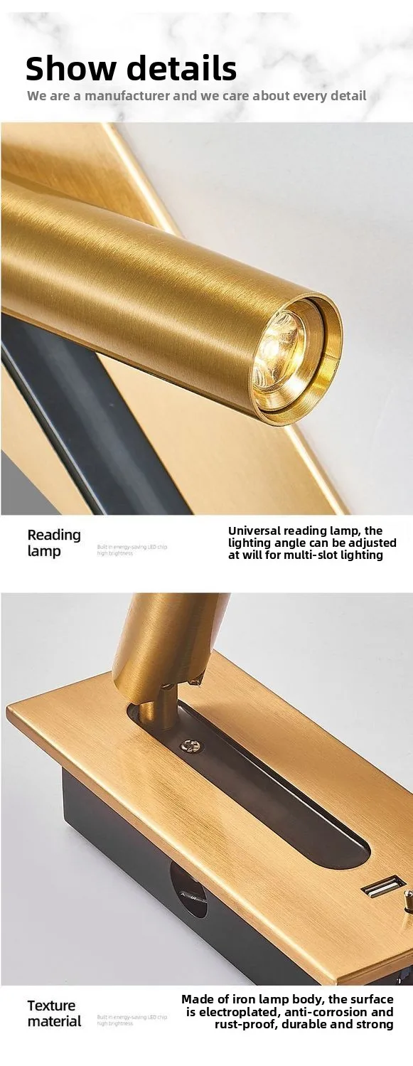 Moderne, minimalistische Wandleuchte mit drehbarem Arm und integriertem Schalter für Nachttisch, Sofa, Leseakzent, dimmbares Licht, Wandleuchte, LED-Lampe