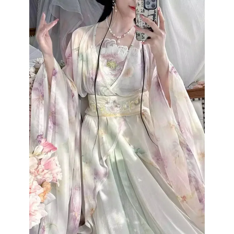 Chinese Women Ancient Traditional Hanfu Dress Carnival Cosplay Costume Photograph Performance Clothing