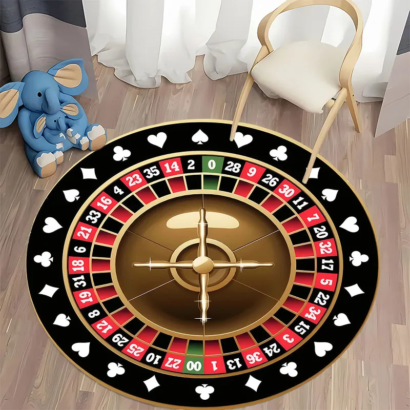 Roulette-Themed Round Carpet for Game Rooms round carpet for home sofa bedroom, gift