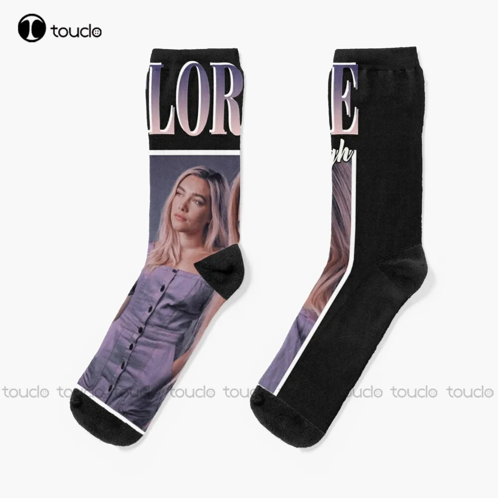 

Florence-Pugh Florence Pugh Socks Winter Socks 360° Digital Print Christmas New Year Gift Creative Funny Socks Halloween New Art