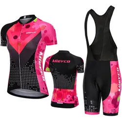 Pro  Cycling Jersey Set Summer Cycling Clothing MTB Bike Clothes Uniform Maillot Ropa Ciclismo Women Red Cycling Bicycle Suit