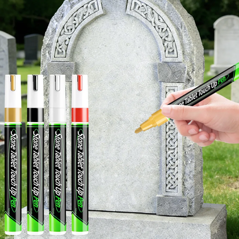 3mm Tip Stone Repair Marker Pen Oil Based Paint For Tombstone Writing Refurbishment Weatherproof Permanent Ink Pen