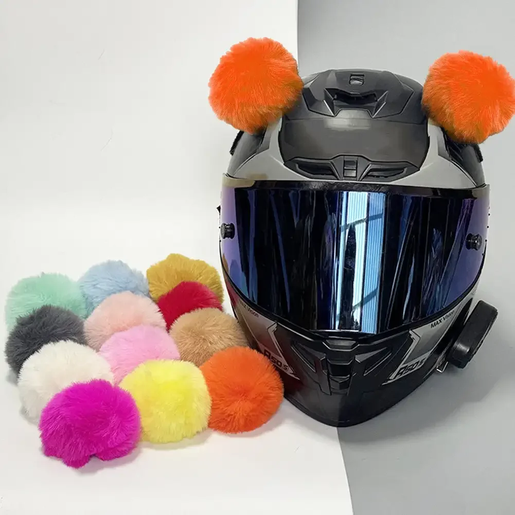 Bolas de orejas de gato de felpa para casco de motocicleta, decoración creativa para casco de Motocross, accesorios adhesivos de estilo de cosplay,