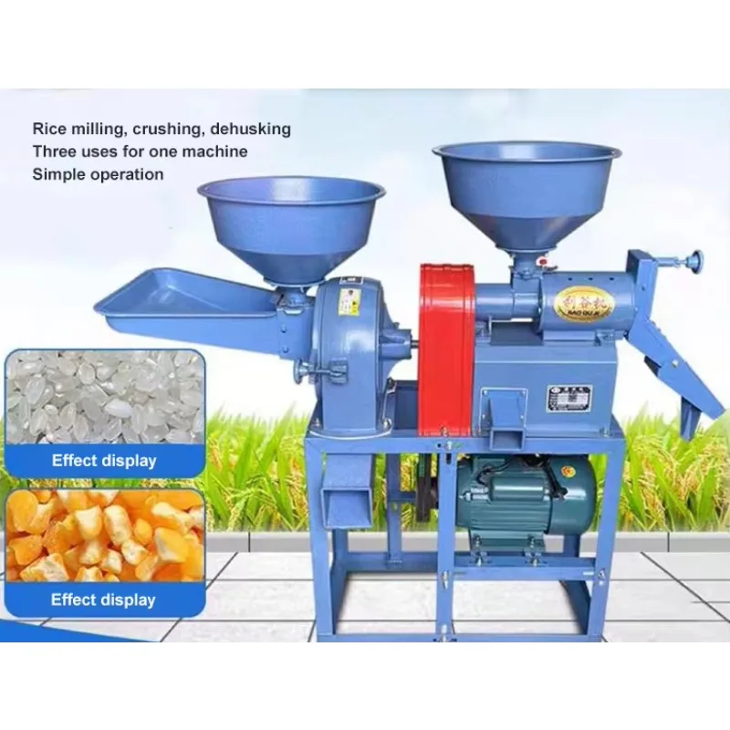 Electric Grain Rice Crusher Combined Rice Mill Paddy Husker Maize Grinder Soybean Corn Rice Wheat Milling Machine