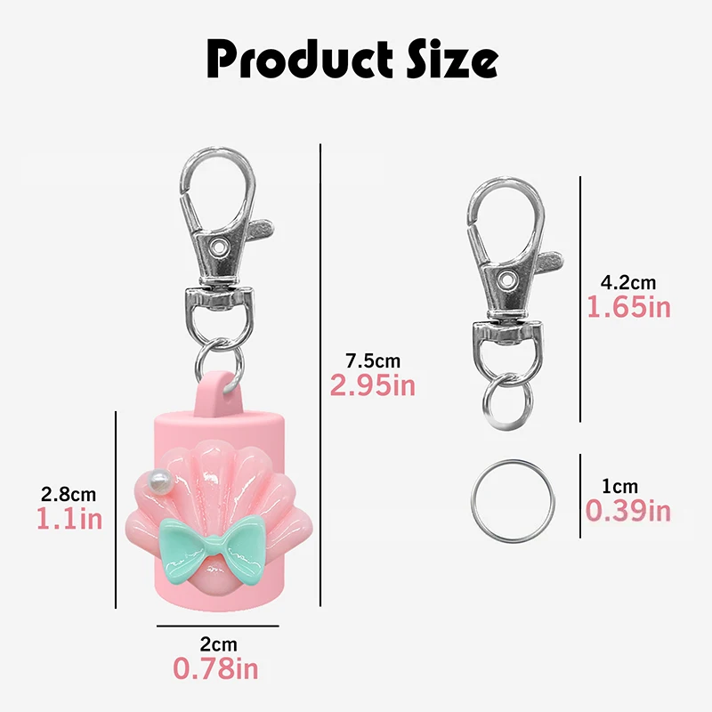 シェル型のリボン結びシリコンキーホルダー、リップグロスアクセサリー、携帯用ホルダーペンダント、口紅、ランヤード、バッグに適合