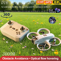 D16 Mini Drone with 180° Electric Adjustable 8K HD Camera WiFi Light Flow Drone Pocket Obstacle Avoidance Rc Quadcopter Toy Gift