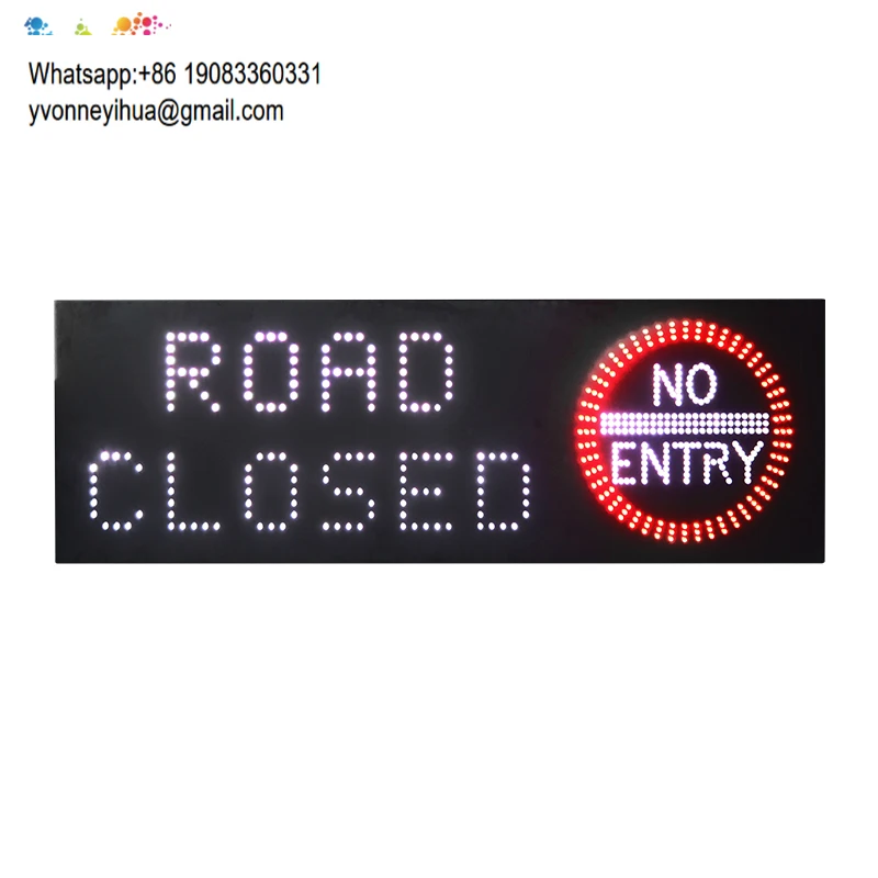 Road Construction Variable Message Signs Aluminum Road Closed Solar LED Traffic Signs
