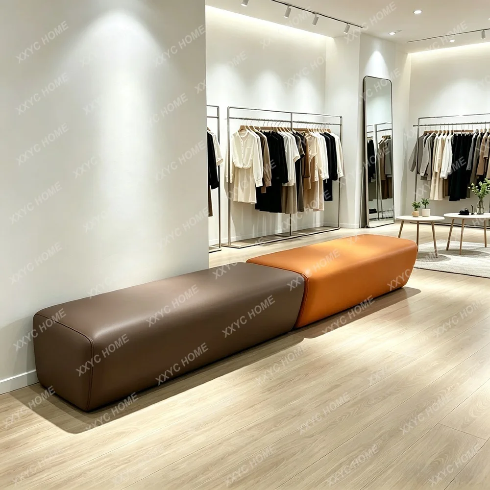 Resting area Sofa Kindergarten Center corridor Waiting chair Long strip seat Clothing shoe changing stool