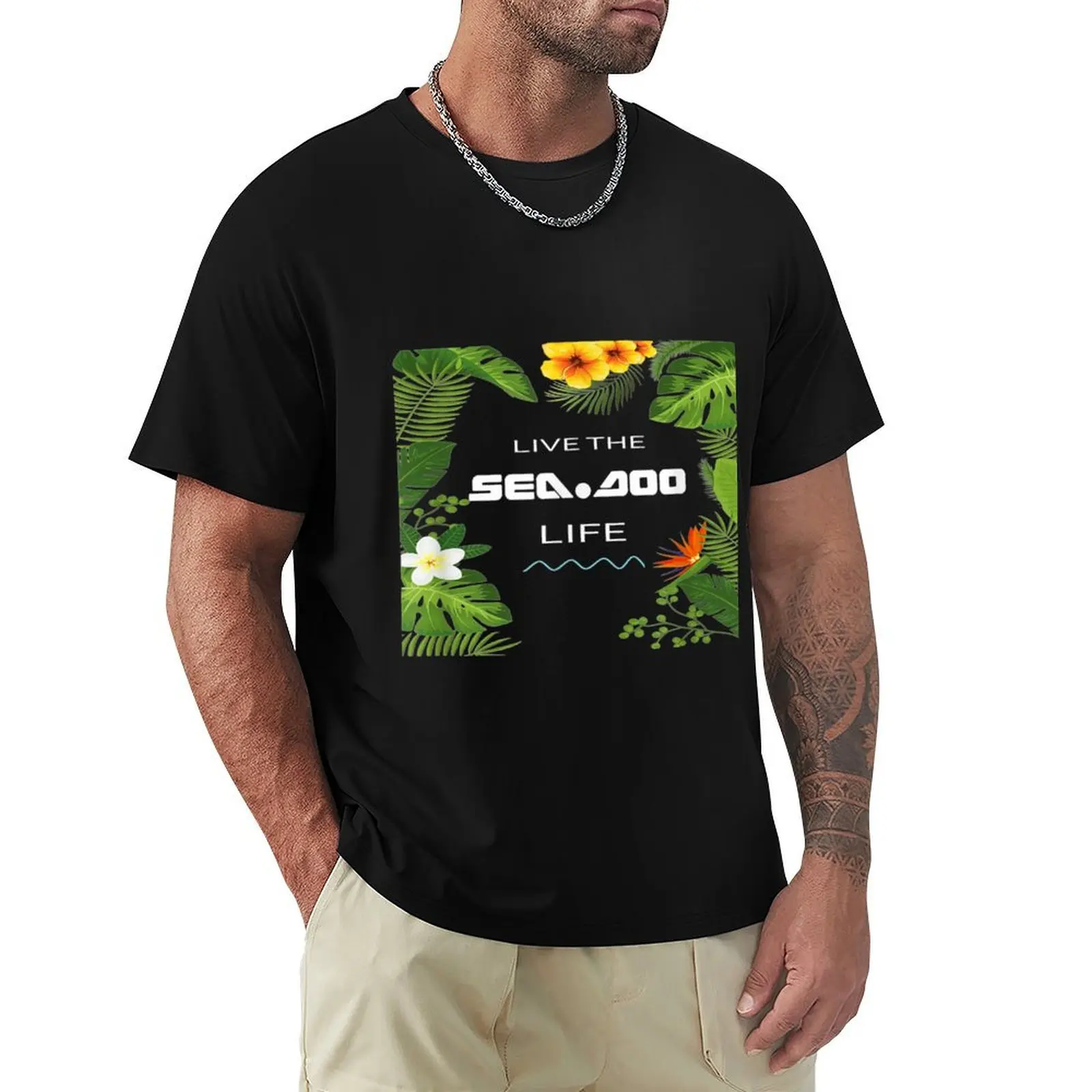 

Mens Big Wave Live the Seadoo Life Hawaiian T-Shirt Blouse custom t shirt anime shirts men
