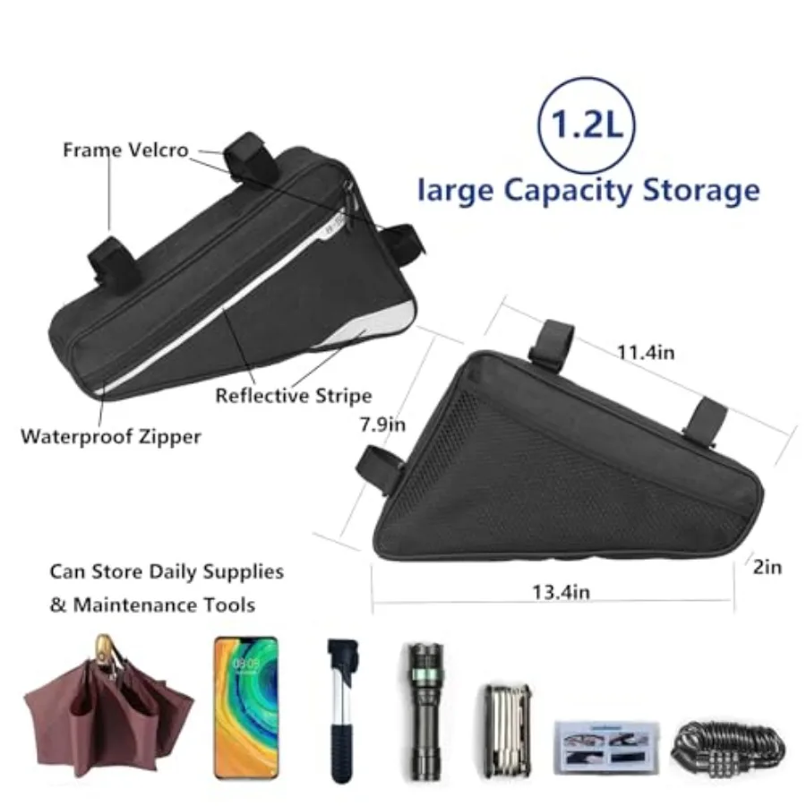 Bike Repair Kit, Mini Bicycle Pump, Bike Tire Repair Tool Kit Contains 16-in-1 Tool, Water-Resistant Bike Triangle Pouch, Used
