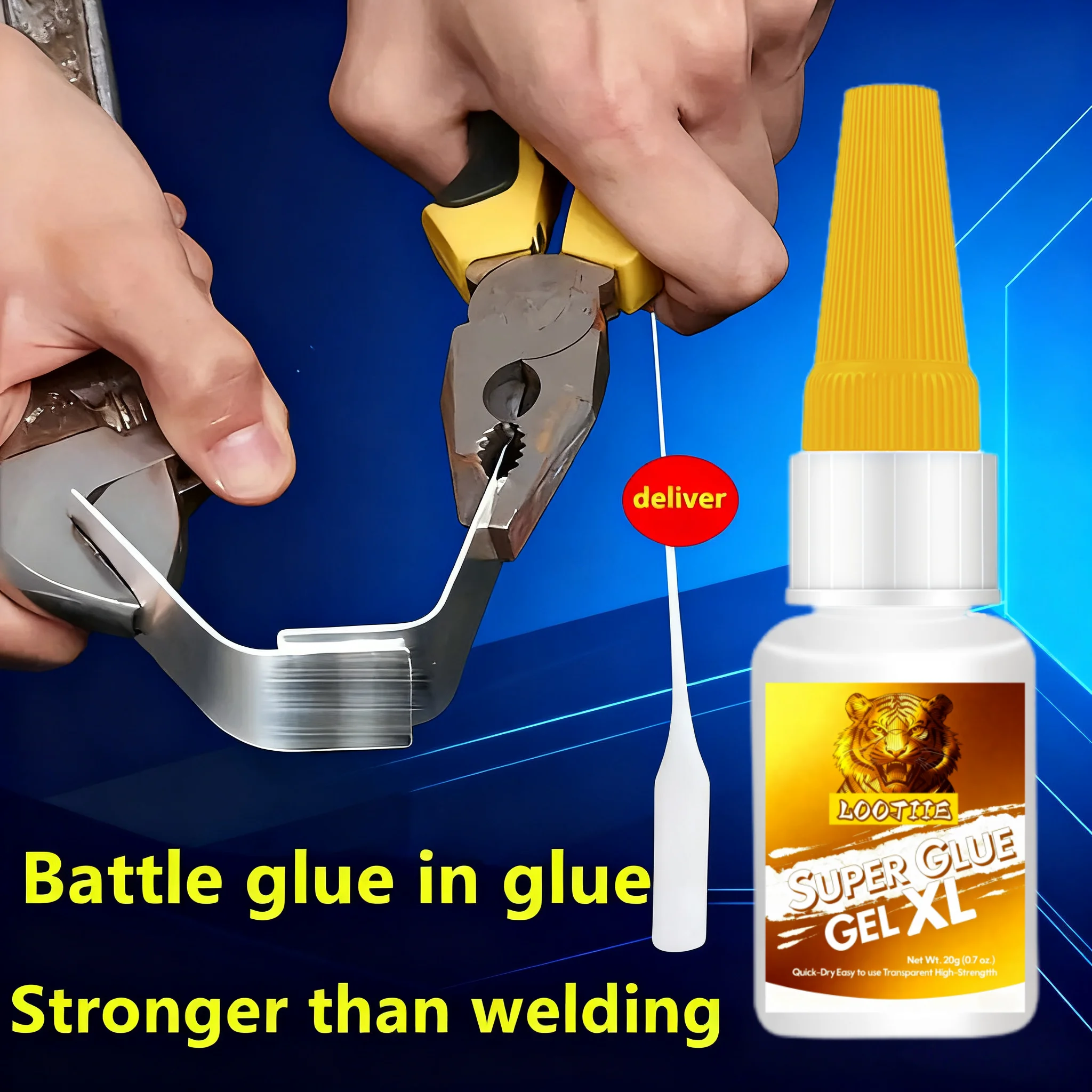 4x20g High-Strength Transparent Glue: Multi-Purpose for Shoes, Tires, Metal, Leather. Waterproof, Low Odor, No-Residue Repair
