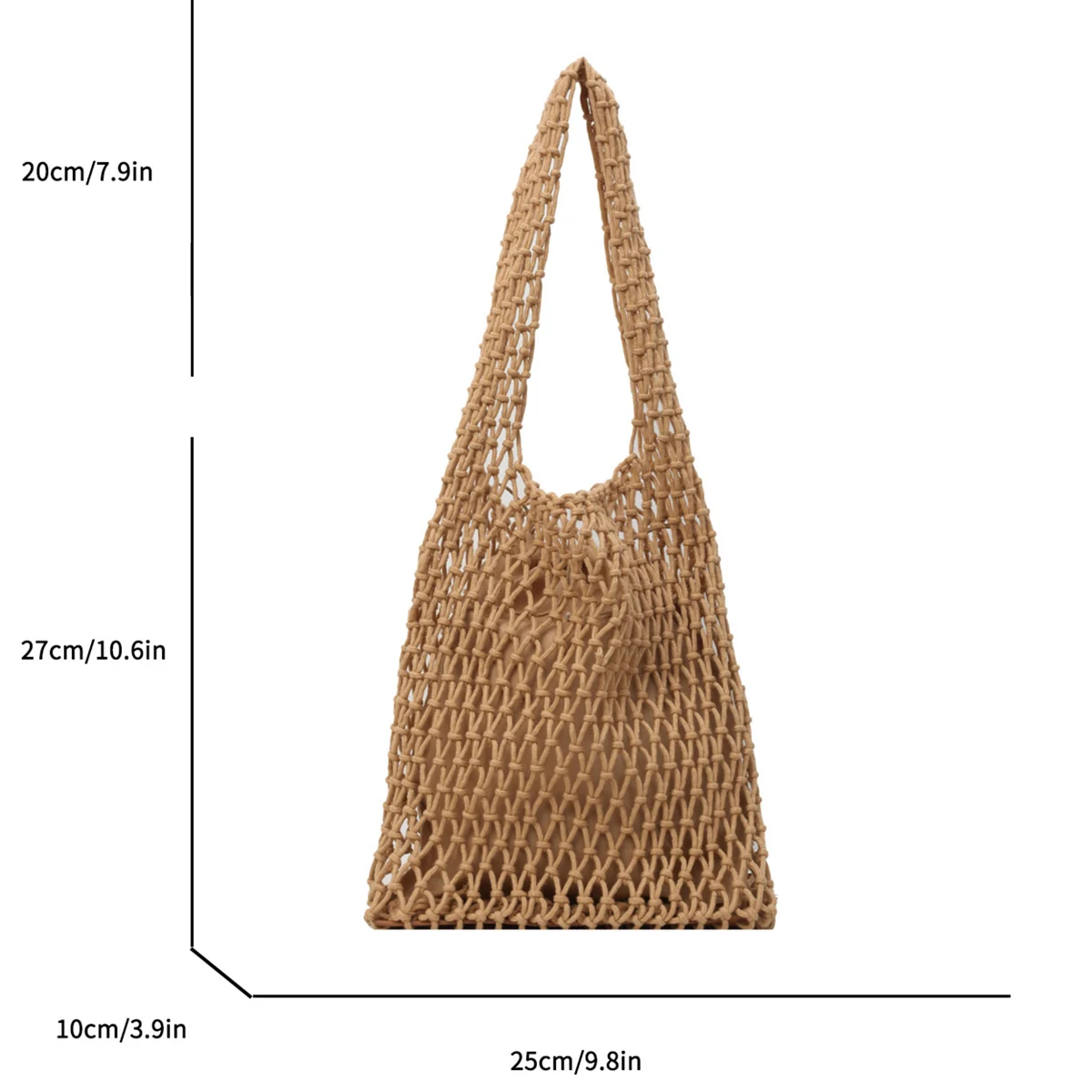 Classic Women's Woven Solid Color Mesh Bag New Fashionable And Simple Casual Handbag Outdoor Versatile Beach Bags image 6