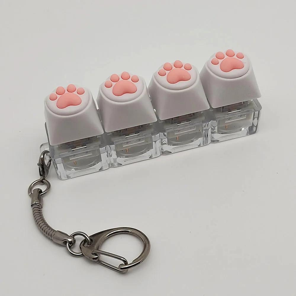 1pc Kawaii Cat Paw Keychain Pendant Silicone Bag Phone Charm Cute Functional Gift for Birthdays Cat Lovers​