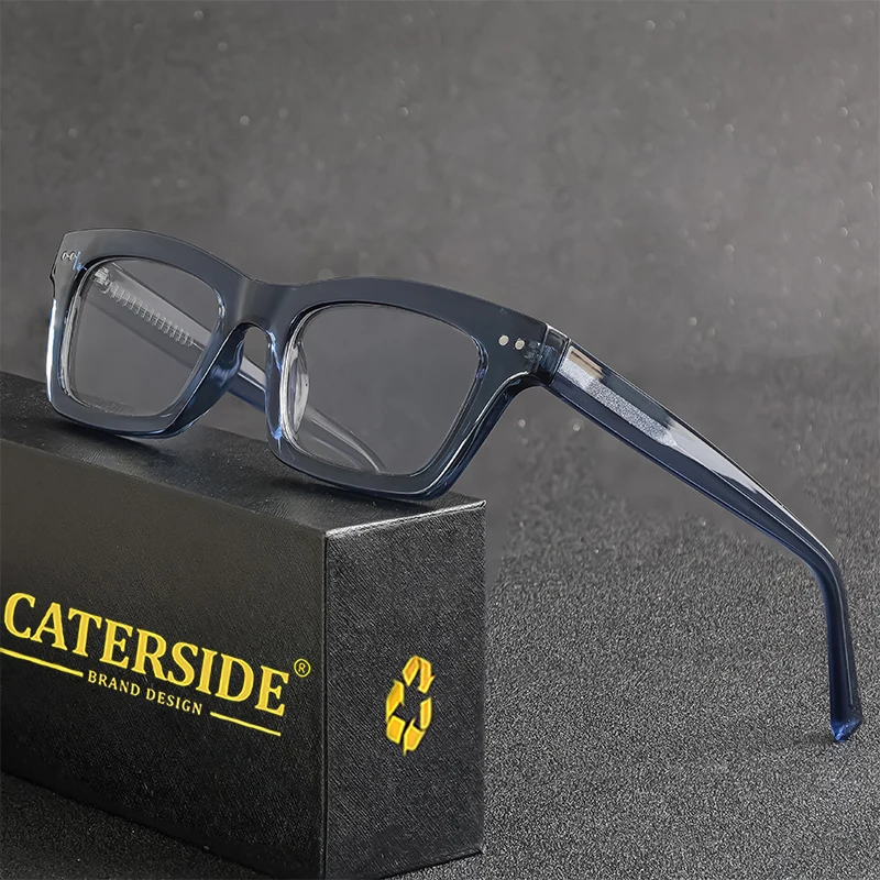 

CATERSIDE Retro TR-90 Eyeglass Men Frames Small Square Anti Blue Light Glasses Women Core Insert Temple Computer Optical Eyewear