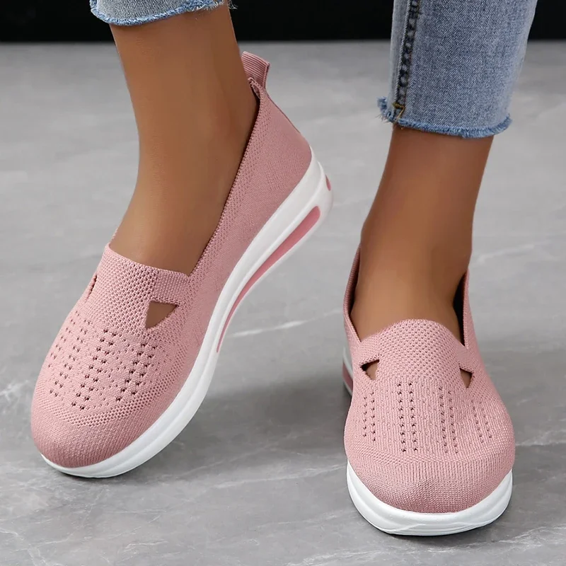 

Hot Sale Ladies Vulcanize Shoes 2023 Autumn Mesh Women's Shoes Fashion Breathe Sahllow Sneakers Casual Wedges Platform Sandals