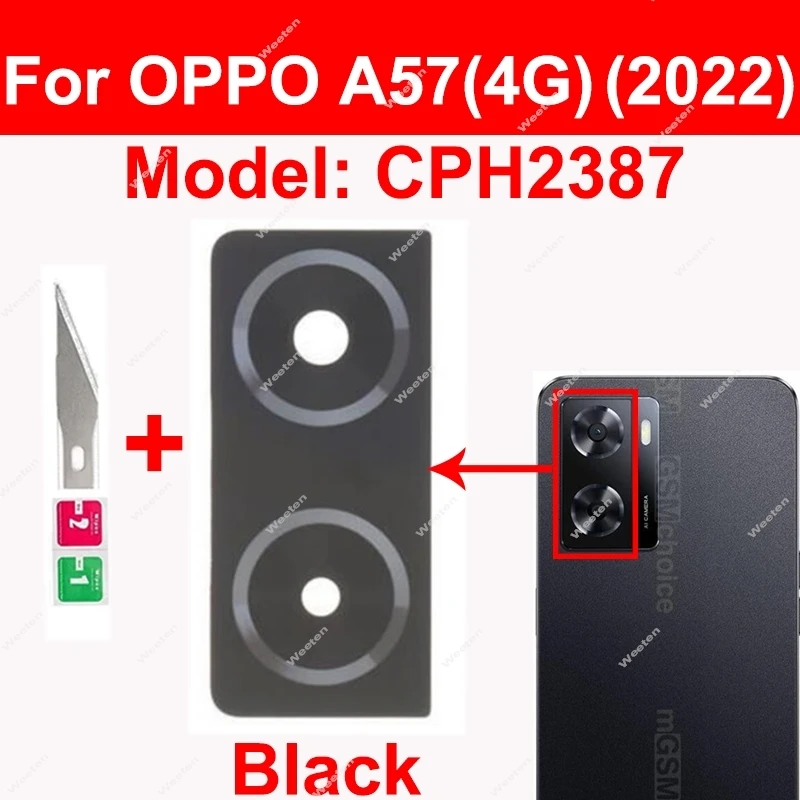 For OPPO A57 A77 4G 5G Rear Camera Glass Lens Back Main Camera Lens Glass with Sticker Tool Replacement