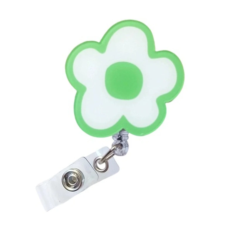  Rotating Retractable Badge Reels Colorful Petal Design Quality Office Holder