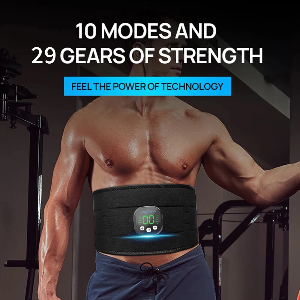 Professional EMS Ab Belt For Waist Toning And Muscle Stimulator - Fitness Equipment For Home And Outdoor Use