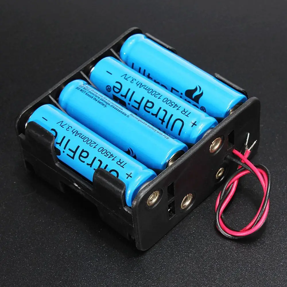 

High Quality 12 Volt 12V Plastic Storage Box with Wire Lead Battery Case Batteries Stack Battery Clip Slot Battery Holder Box