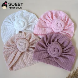 Turbante de algodão macio para bebês Donut Headband Chapéu recém-nascido Envoltórios de cabeça Turbantes para bebês Toddler Beanie Cap Acessórios do bebê Girl Headband