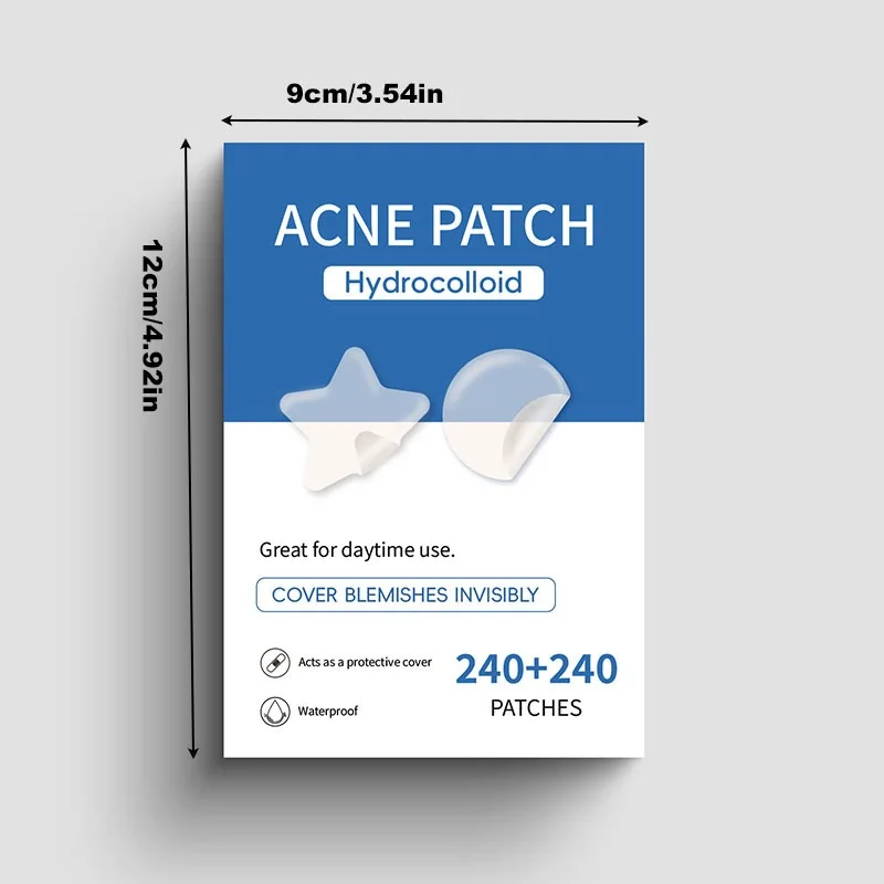 480 قطعة، رقع حب الشباب على شكل نجمة ودائرة، رقعة بثرة شفافة لاصقة شفافة ضرورية للمكياج مناسبة لأحجام مختلفة #2