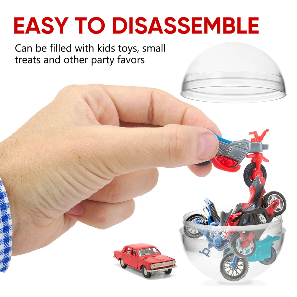 

100pcs Empty Refillable Clear Round Capsules For Vending Machine Party Favors Kids Storage Box Packaging Container Transparent