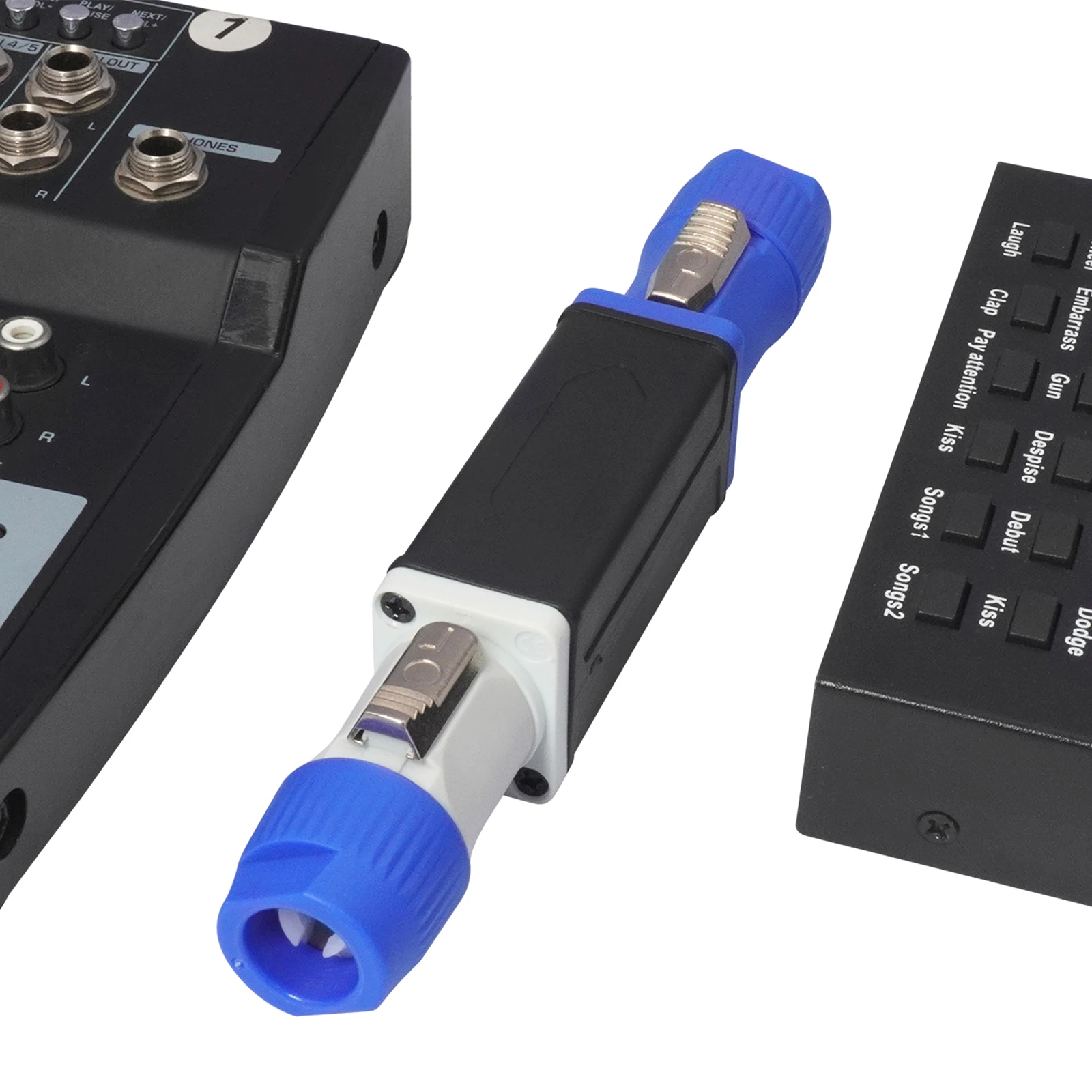 Blue To White PowerCon Conversion Plug Plug and Play PowerCon Transfer Connector Compact for Professional Stage Equipment