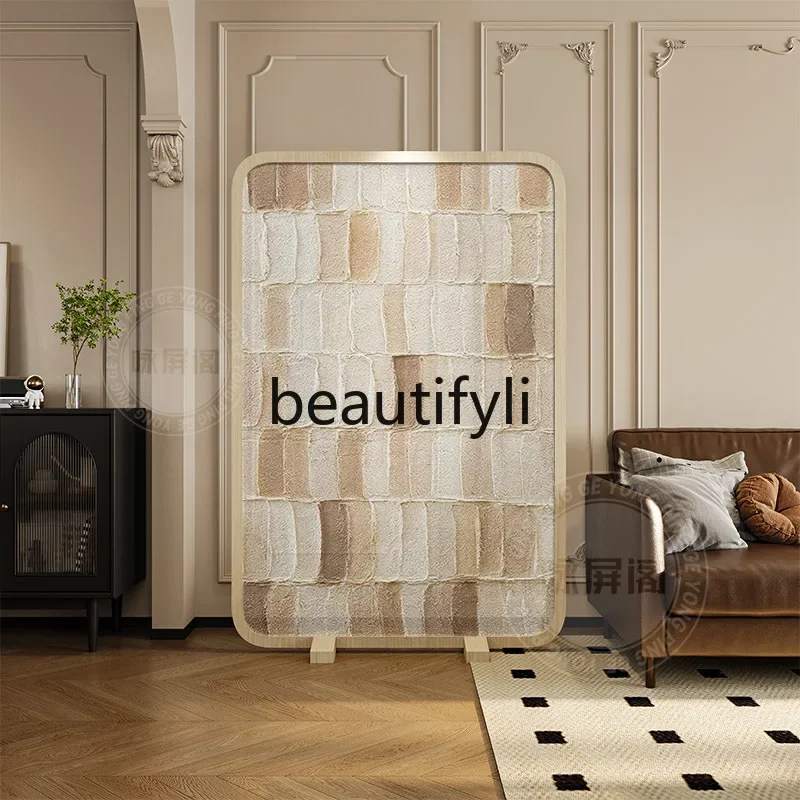 French antique abstract solid wood screen partition living room bedroom sofa porch cover dining room movable seat screen