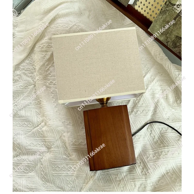 for Medieval Creative Desk Lamp Bedroom Room  Wabi Sabi Wind Photo Background Solid Wood Bed Headlamp