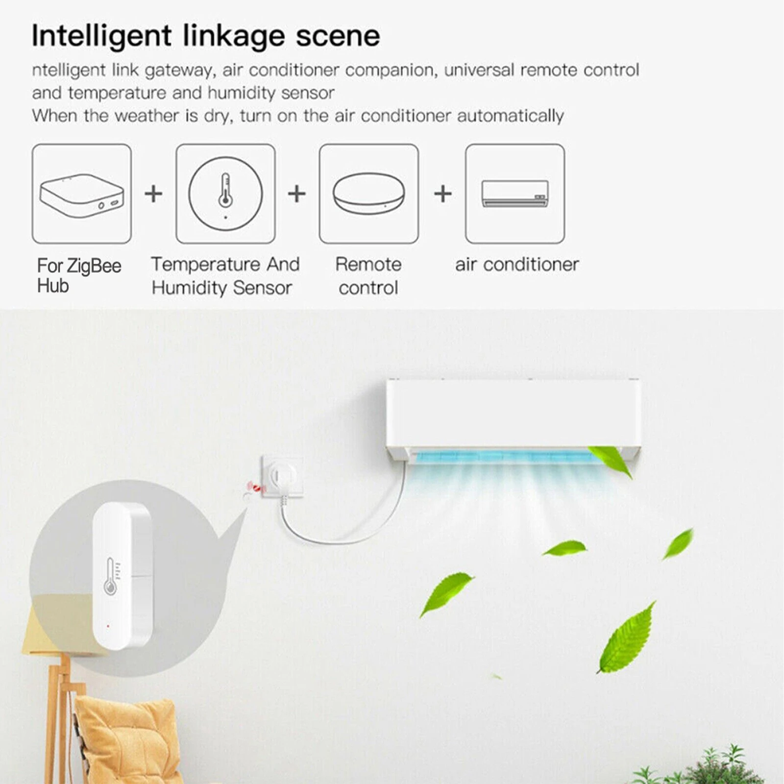 For Smart Life For Tuya Compatible Temperature & Humidity Sensor for Real-Time Indoor Climate Monitoring and Automation