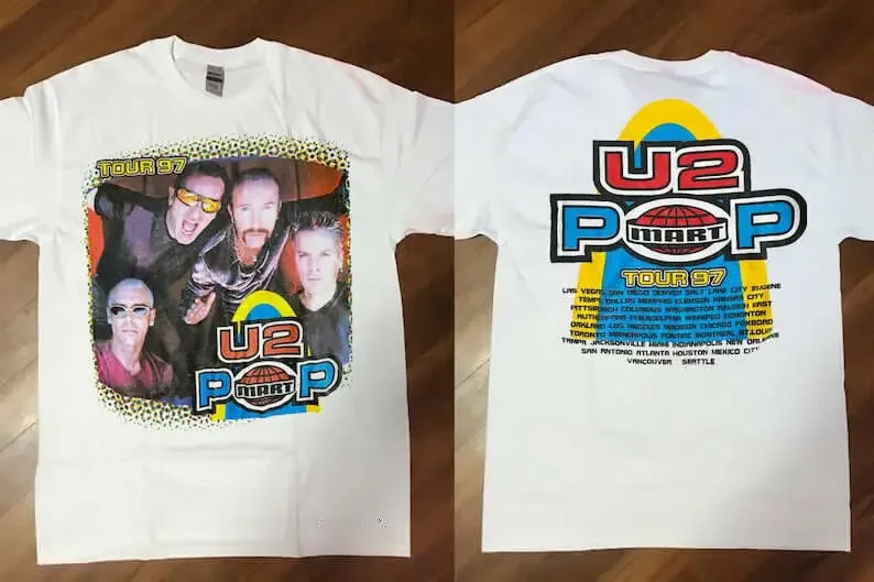 U2 Popmart Tour 97 T-Shirt, U2 Rock Tour 1997 T-Shirt, U2 Popmart Tour 1997