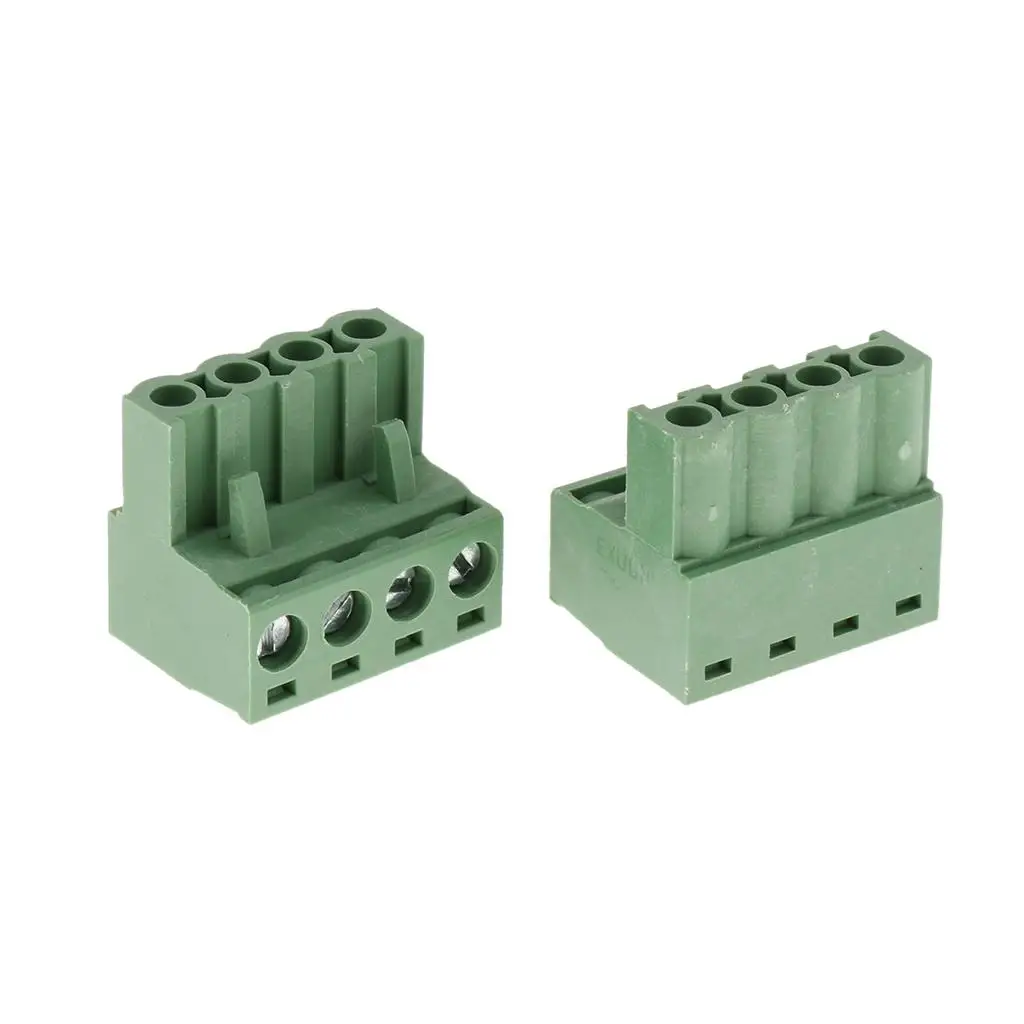 Plug-in Terminal Connector Block Green Plastic Screw Terminal High Temp Electric Wire Terminal Plate for 220V Installation and
