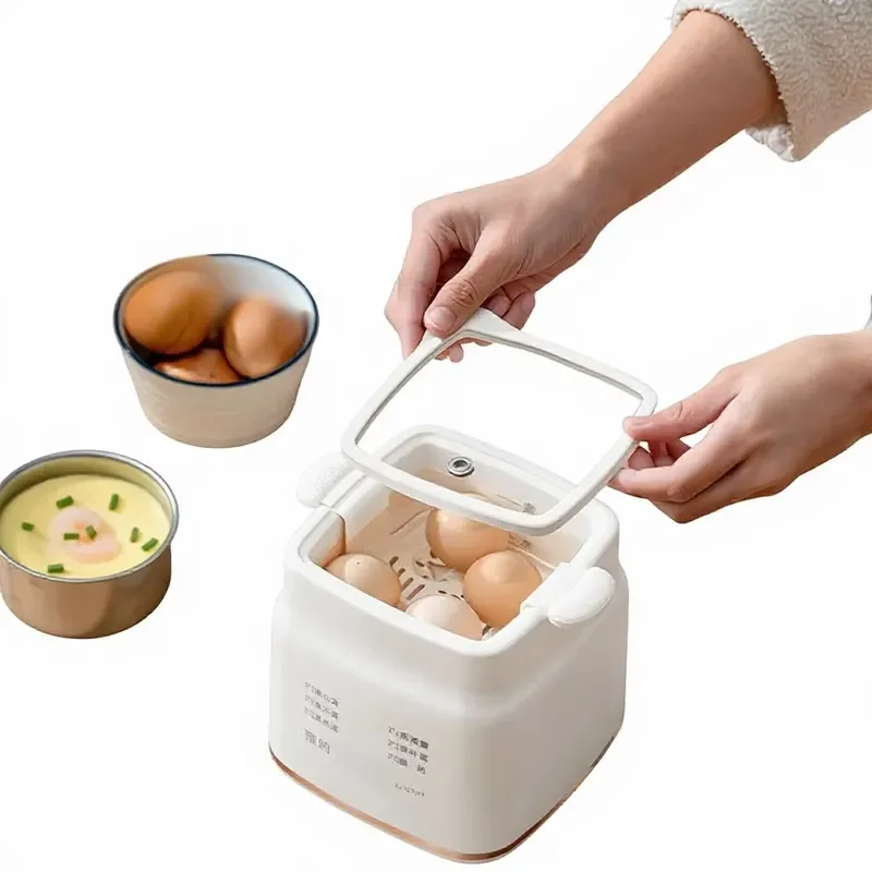 Multi Function Egg Cooker and Steamer Automatic Power Off Mini Household Breakfast Machine with Timer Appointment Cooking