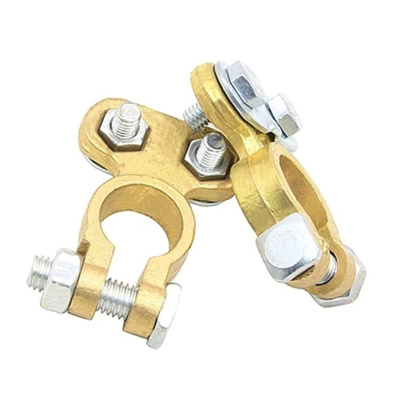 

Pair Brass Battery Terminals Pressings Clip Perfect for Tight Electrical Contact