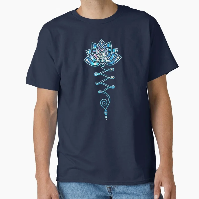 

Lotus Flower, Yoga, Symbol, Tattoo, Galaxy Style Sacred Geometry Gift t shirt Large size Tops Graphic Print men's Clothes
