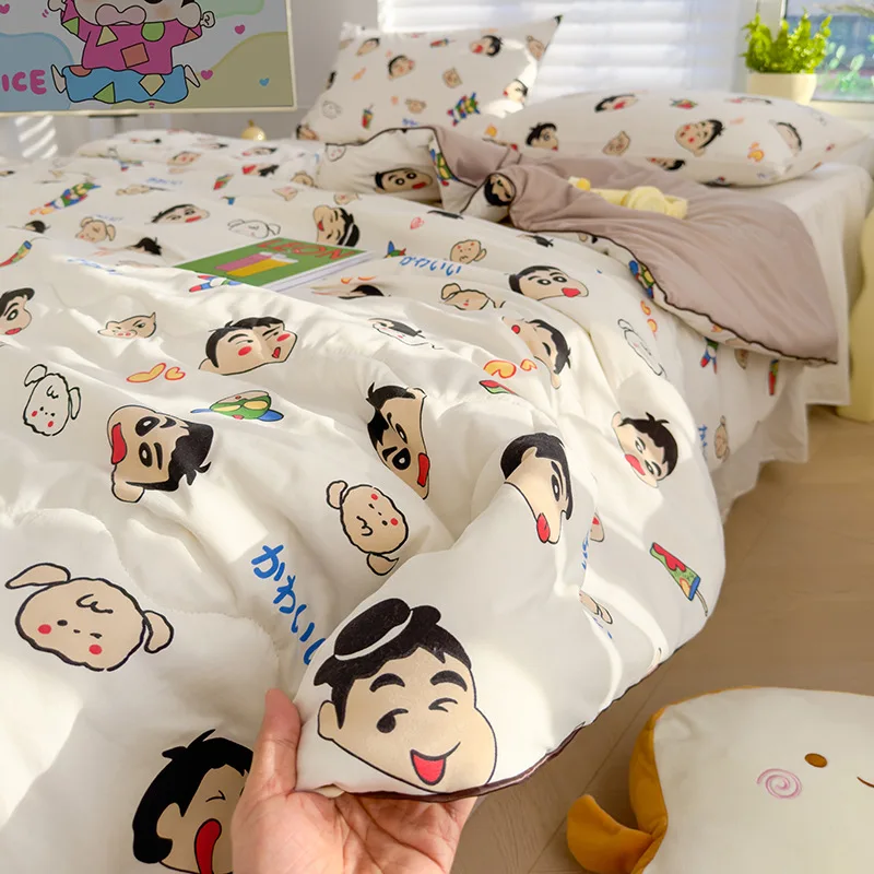 New Cartoon Crayon Shin-chan Cute Mother-baby Grade Double Cotton Summer Washed Cotton Soybean Fiber Small Quilt Jewelry