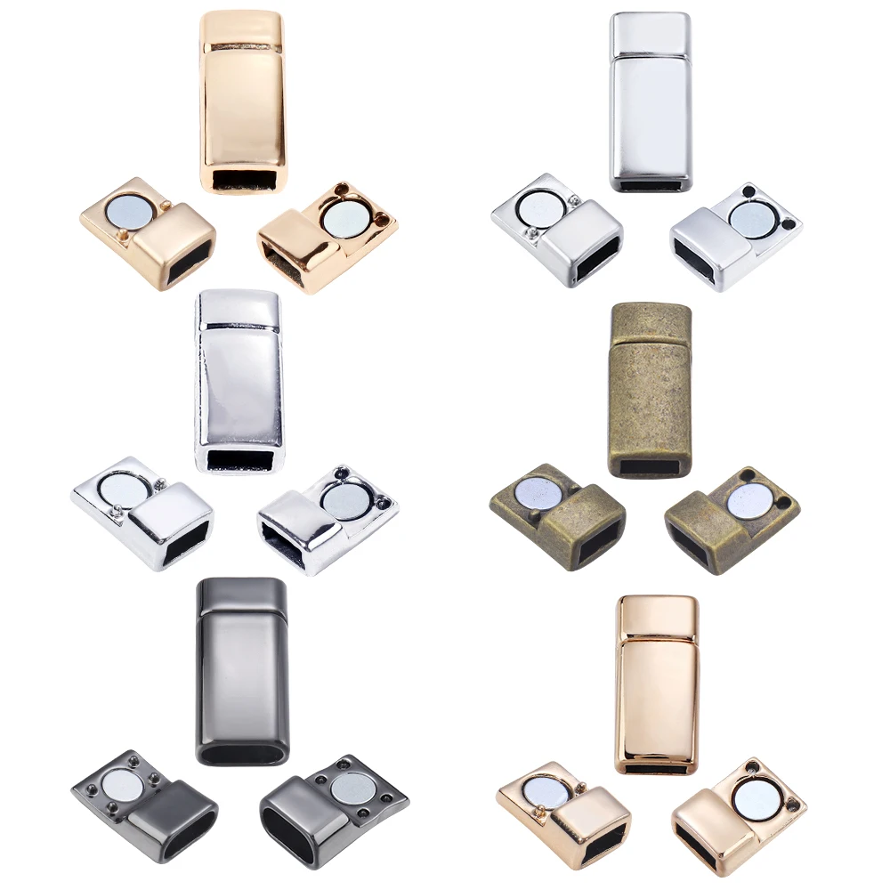 5-10pcs Alloy Magnetic Clasps Flat Magnetic Buckles Leather Rope Connectors For DIY Jewelry Making Bracelet Necklace Accessories image 5