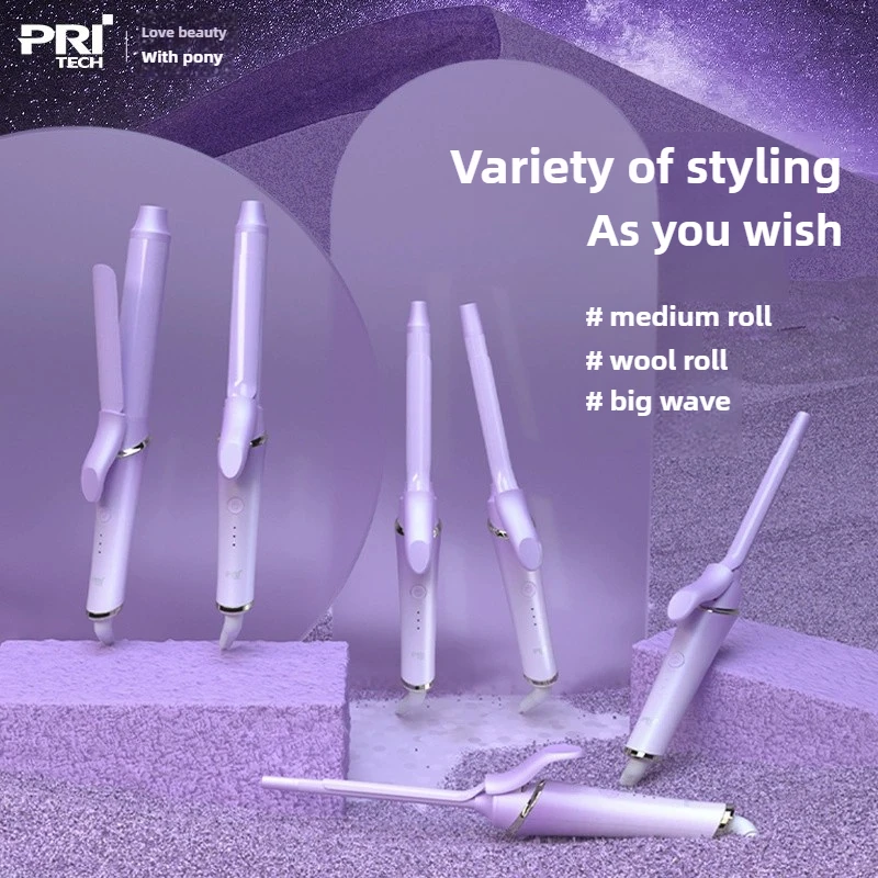 Pritech Curlers Conical Curling Iron Single Tube Ceramic Glaze Pear Flower Cone Electric Hair Curly Hair 9/13/16/19/25/30MM